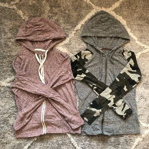 Hoodie Bundle Maroon & Grey Camo Zip Up’s